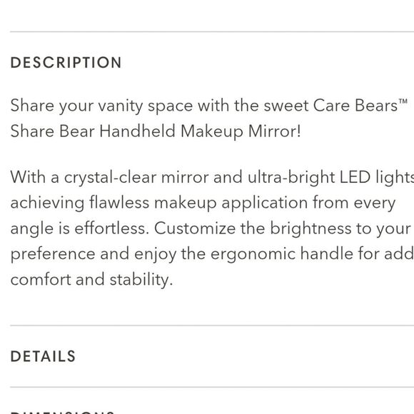 Impressions X Care Bears Share Bear LED Handheld Makeup Mirror - Picture 5 of 8